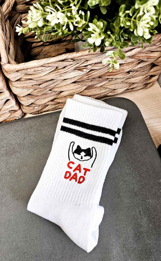 Tynora Women's Embroidered Cat Socks , Soft Crew Socks for Cat Lovers